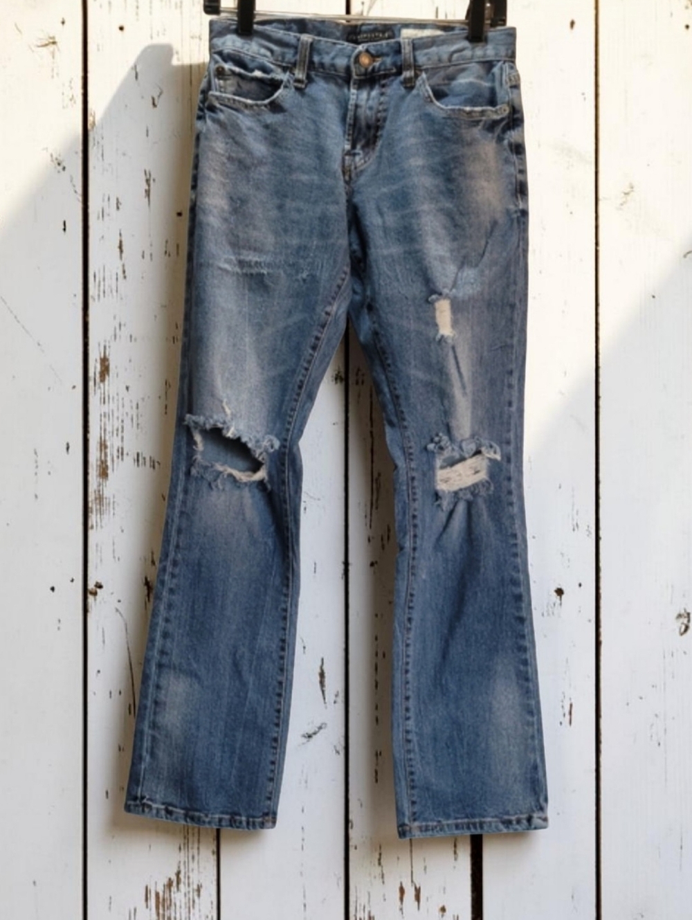Aeropostale Light Blue Distressed Cropped Jeans Size 28